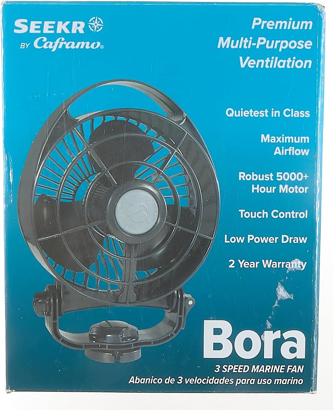 SEEKR by Caframo Bora 748 12V 3-Speed 6" Marine Fan
