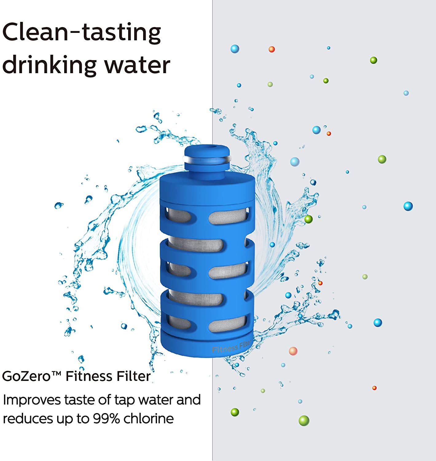 Philips Water GoZero Fitness Filters, Replacement Filter Cartridge, Activated Carbon Fiber Filter, for GoZero Active Bottle