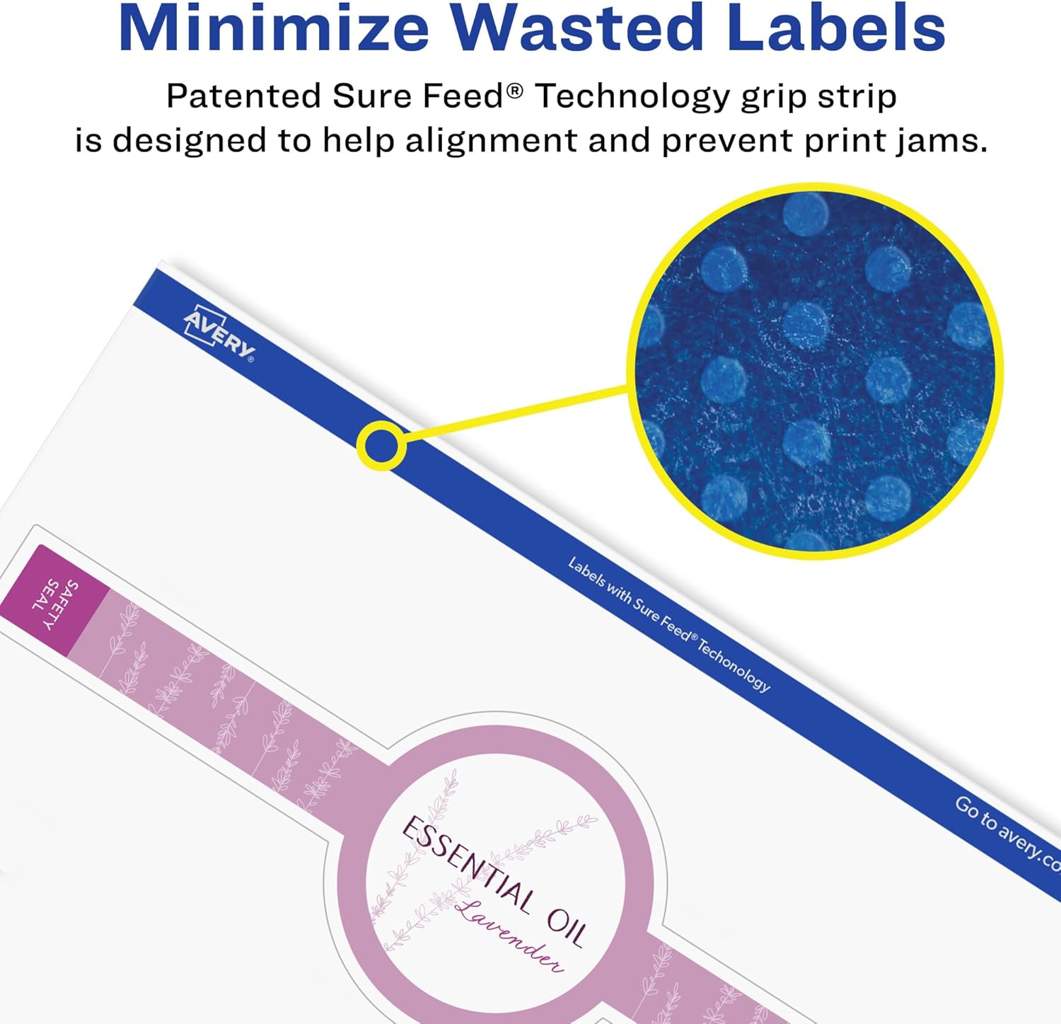 Avery Matte White Removable Wraparound Band Labels, Sure Feed Technology, 2-3/8" x 8", Cigar Band Labels