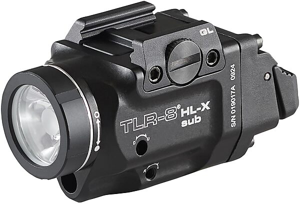 Streamlight 69466 TLR-8 HL-X sub USB 1000-Lumen Weapon Rail-Mounted Rechargeable Tactical Flashlight with Integrated Red Aiming Laser for Glock 43X/48 MOS and 43X/48 Rail Only, Black