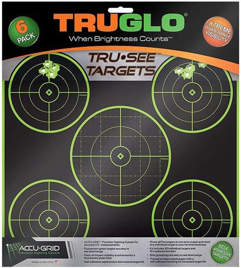 TRUGLO Tru-See 5-Bull Fluorescent Self-Adhesive Splatter Targets