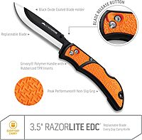 OUTDOOR EDGE 3.5" RazorLite EDC Pocket Knife with Replaceable Blades and Clip