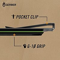 Gerber Gear GDC Money Clip with Pocket Knife - Fixed Blade Knife and Case - EDC Gear and Equipment - Stainless Steel