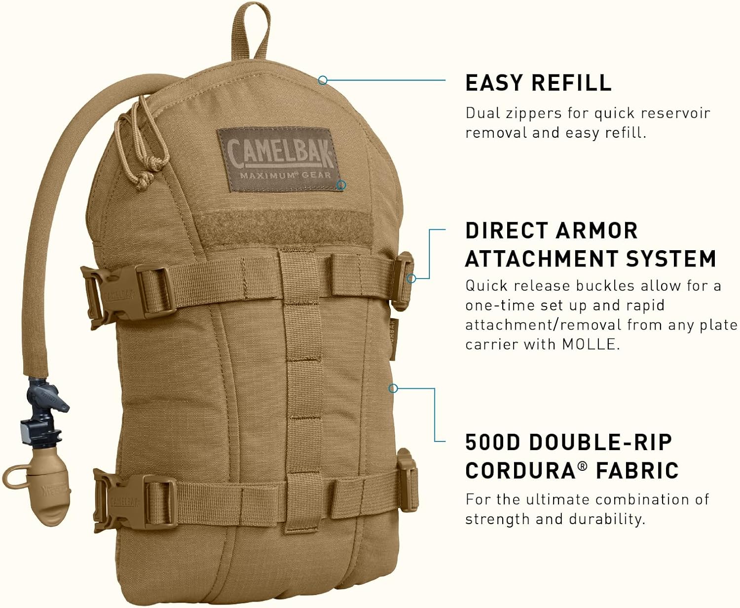 CAMELBAK Armorbak Tactical Hydration Pack with 3L/100oz Mil Spec Crux Reservoir