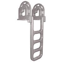 DOCK EDGE Flip-Up Polyethylene Roto Molded 4-Step Dock Ladder - Grey