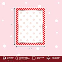 Barker Creek Designer Computer Paper 100 Sheet Set, Dots, Multi-Design, 50 Sheets of Red Dot and 50 Sheets of Black Dot Decorative Paper, Stationery, 8.5" x 11" (3556)