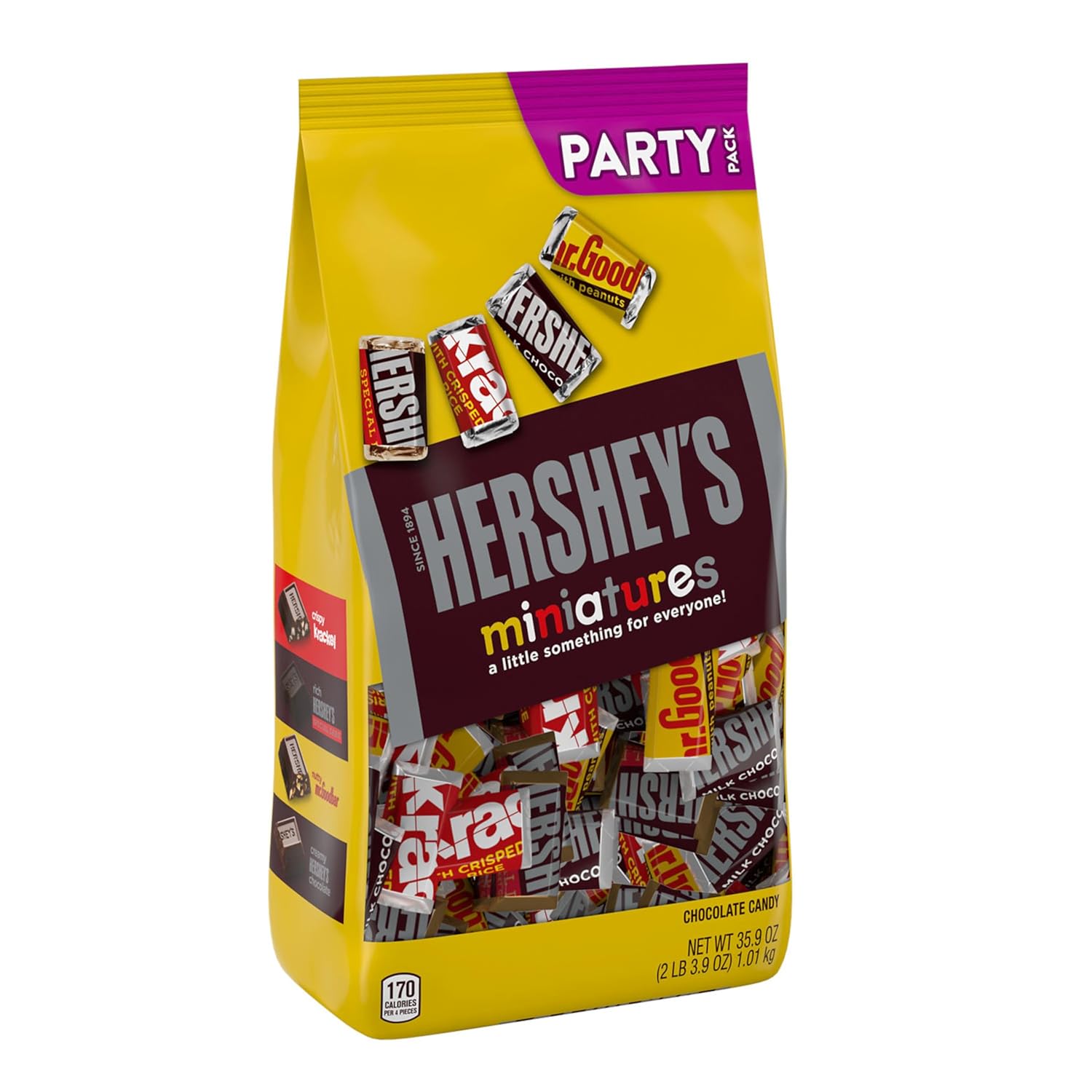 HERSHEY'S Miniatures Assorted Chocolate Candy Party Pack, 35.9 oz Chocolate 35.9 Ounce (Pack of 1)