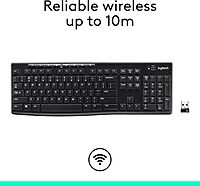 Logitech MK710 Wireless Keyboard and Mouse Combo — Includes Keyboard and Mouse, Stylish Design, Built-In LCD Status Dashboard, Long Battery Life