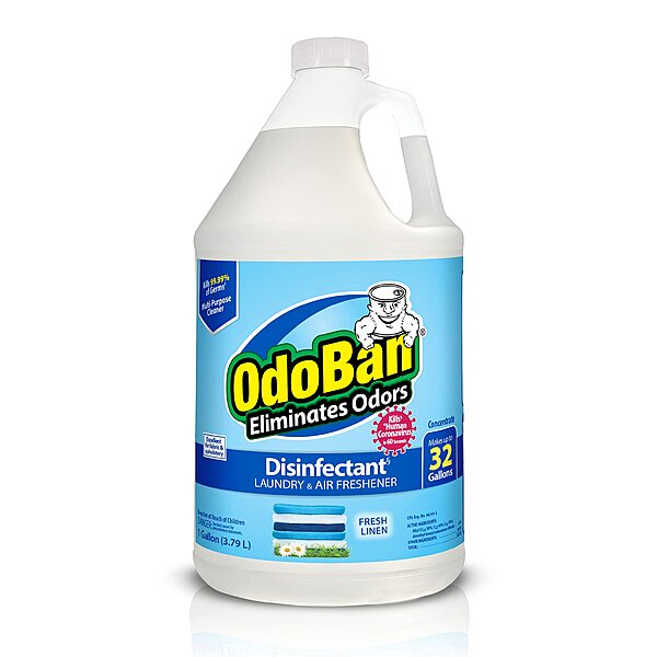 OdoBan Disinfectant Concentrate and Odor Eliminator, 1 Gallon, Fresh Linen Scent 128 Fl Oz (Pack of 1)