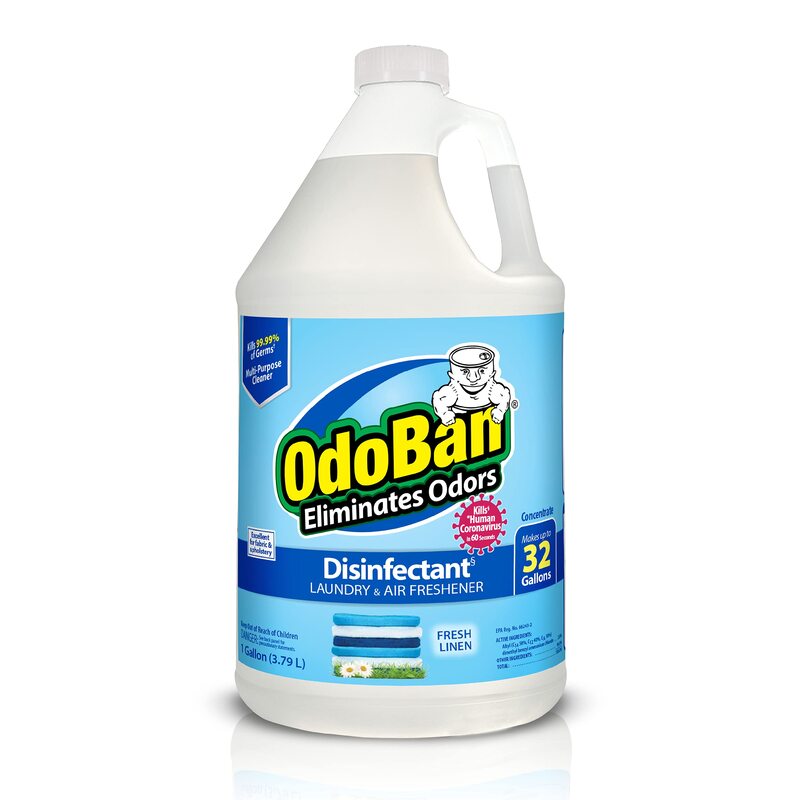 OdoBan Disinfectant Concentrate and Odor Eliminator, 1 Gallon, Fresh Linen Scent 128 Fl Oz (Pack of 1)