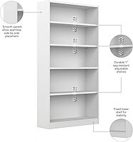 Bush Furniture Universal Bookcase - Storage and Display Bookshelf for Home or Office
