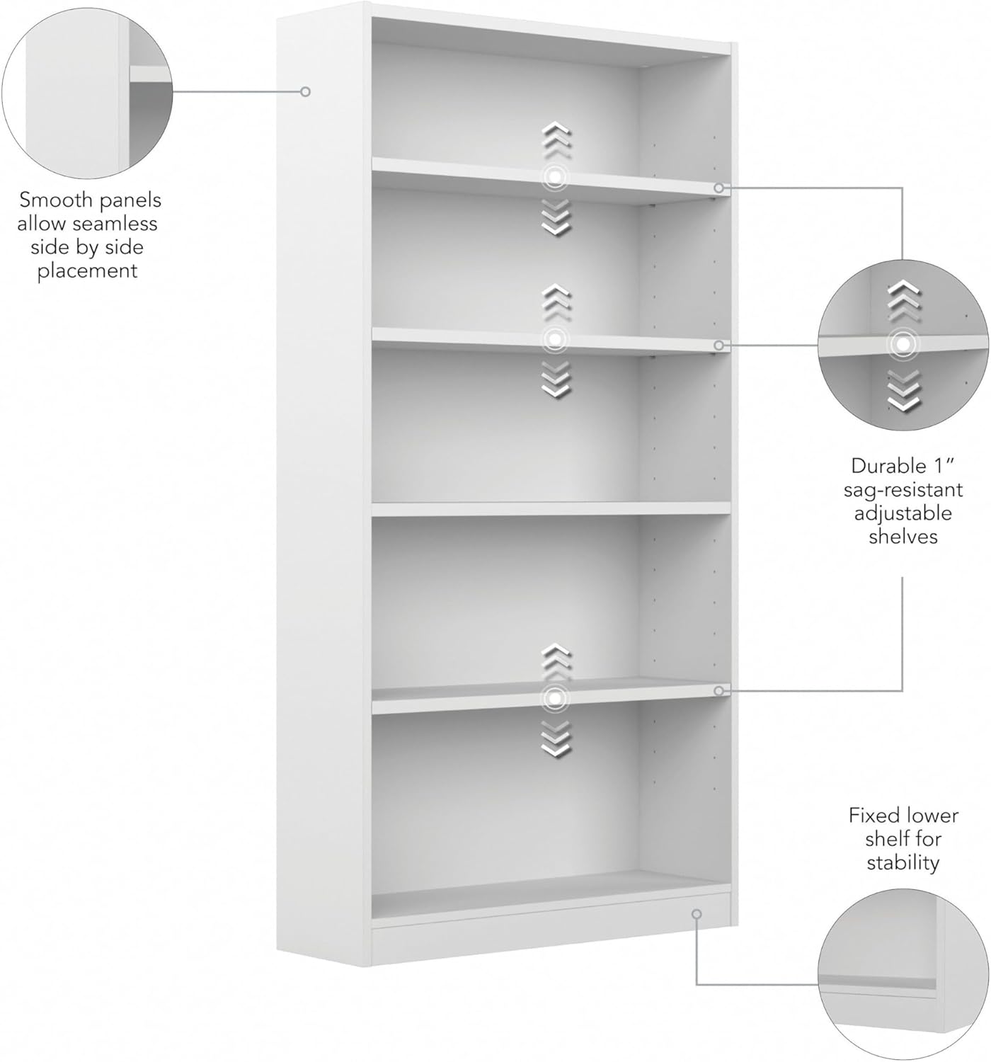 Bush Furniture Universal Bookcase - Storage and Display Bookshelf for Home or Office