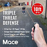 Mace Brand Triple Action Pocket Model Pepper Spray, Black, Normal