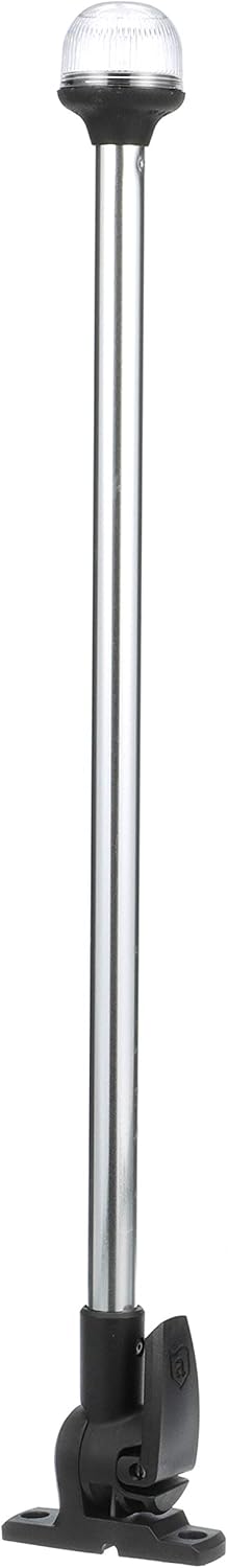 Attwood 5350-PA20-7 All-Round Incandescent Fold Down Navigation Light, Horizontal Mount, Black Base, 20-Inch