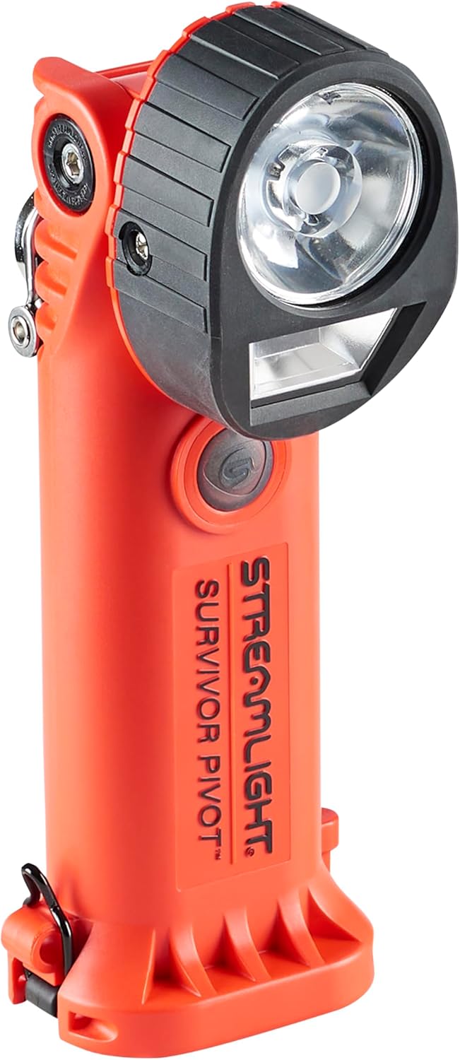 Streamlight 91830 Survivor Pivot 325-Lumen Right Angle Articulating Dual Beam Rechargeable Flashlight with 120V/100V AC/12V