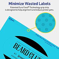 Avery Printable Oval Labels, Sure Feed Technology, 4" x 6", Bright Blue Labels, Print-to-The-Edge, Laser/Inkjet Printable, 20 Total, Great for Packaging and Candles 20 labels