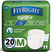 Ultra Absorbency Adult Diapers, FSA/HSA Eligible, 20 Count, Waist Size 32"-44", M, Incontinence Briefs for Men and Women, Disposable, Moisture Wicking, Leak Protection