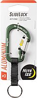 Nite Ize SlideLock Key Ring, Locking Carabiner Key Chain with Webbing