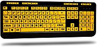 AKB-132UY - Luminous 4 X Large Print Multimedia Desktop USB Keyboard, Black Yellow No Size