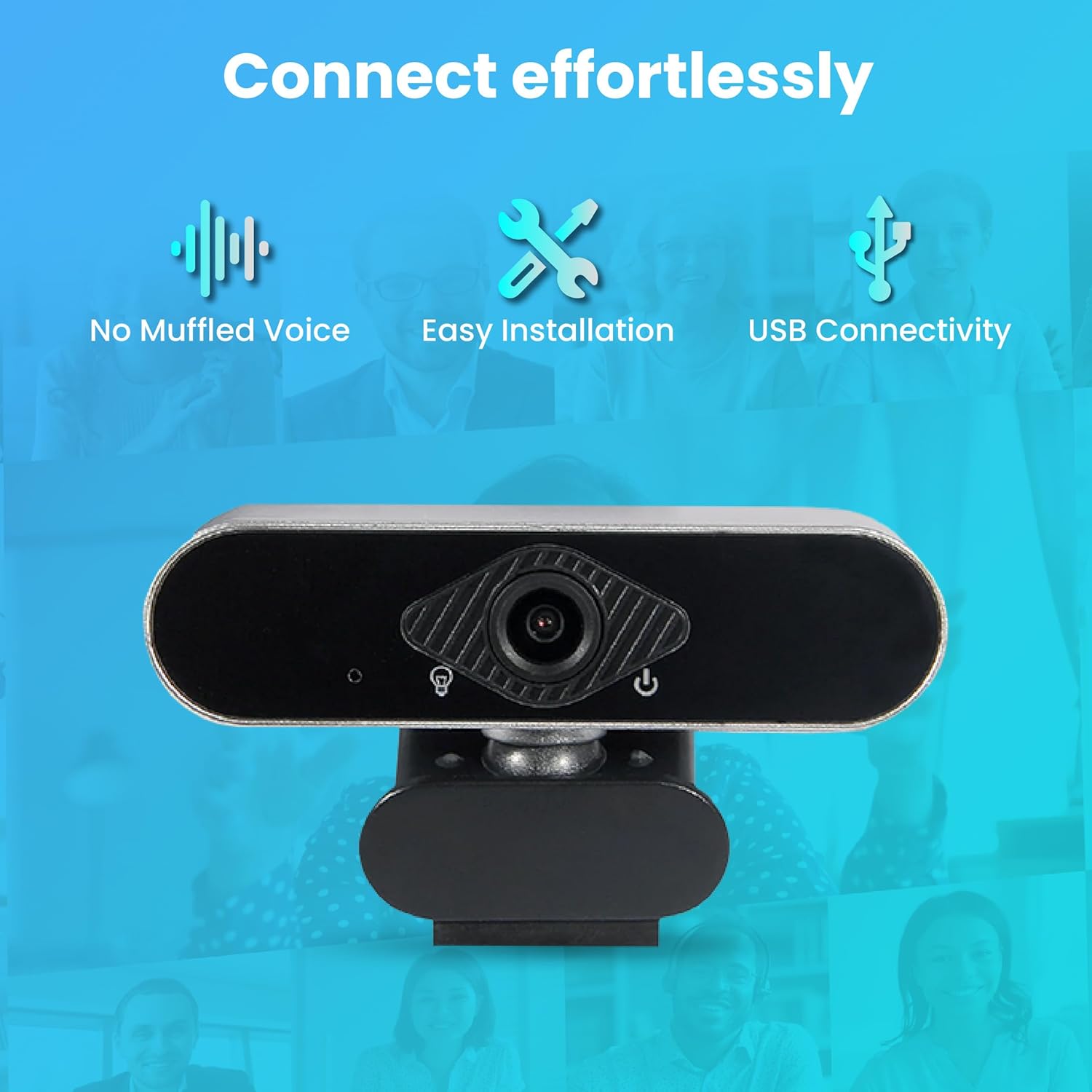 OTM Essentials HD Elite Webcam, Auto Focus Mode, Captures Video up to 1920 x 1080 Pixels, Built-in Microphone