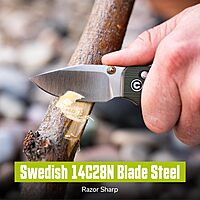 CIVIVI Small Pocket Knife for EDC, Baby Banter 2 - TG Crossbar Lock folding Knife with 2.34" 14C28N Blade Two-toned G10 Handle, Titanium Thumb Stud Opener C24074-1