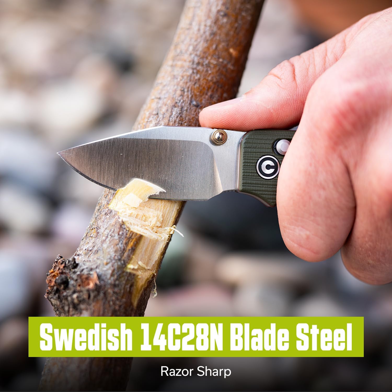 CIVIVI Small Pocket Knife for EDC, Baby Banter 2 - TG Crossbar Lock folding Knife with 2.34" 14C28N Blade Two-toned G10