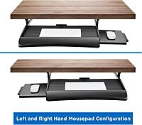Mount-It! Keyboard Tray Under Desk with Adjustable Mouse Platform – Easy-Glide Sliding Drawer Under Desk Slide Out
