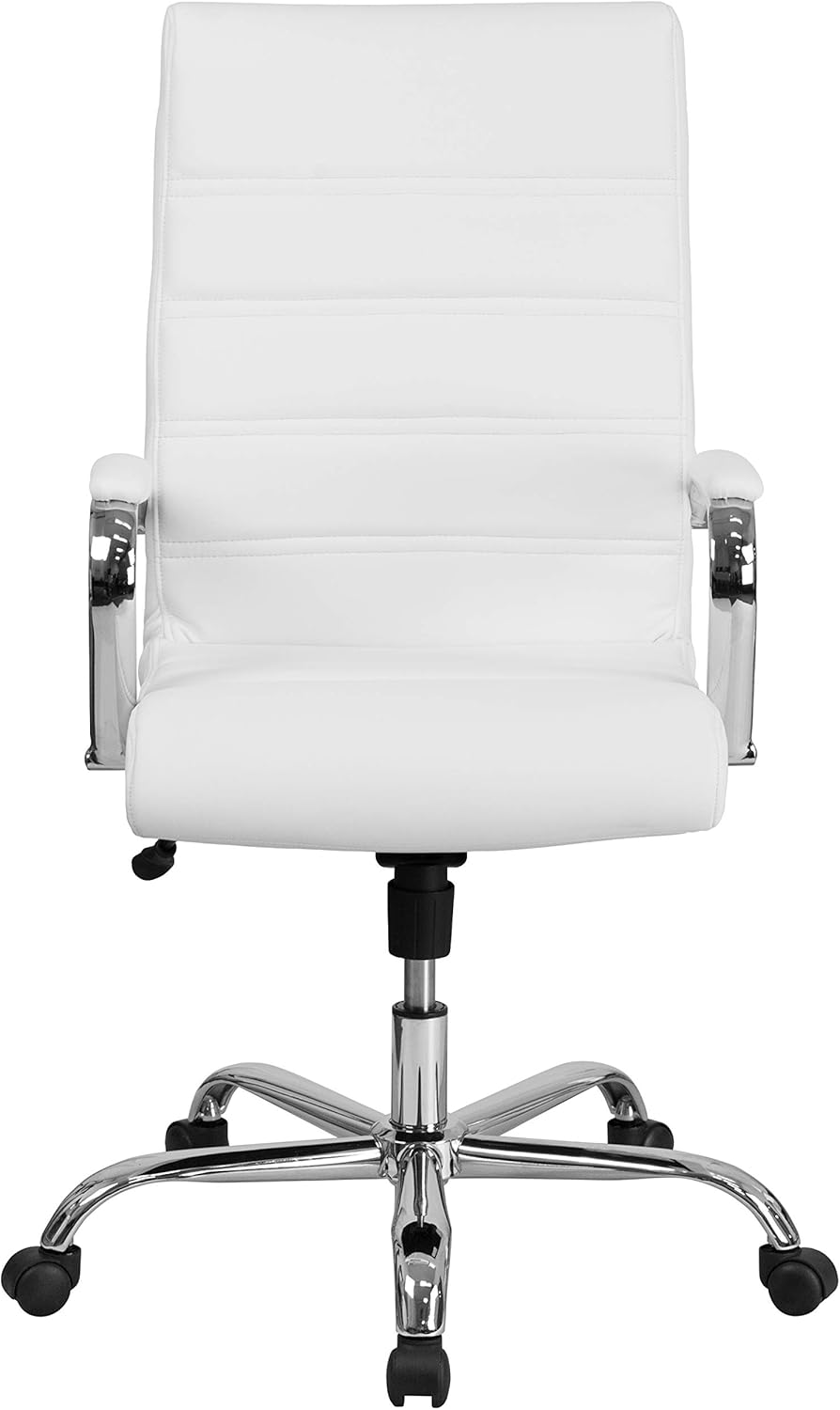Flash Furniture Whitney Swivel LeatherSoft Desk Chair with Padded Seat and Armrests