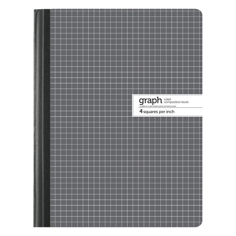 Office Depot Marble Quad Composition Book, 7 1/2in. x 9 3/4in., Quadrille Ruled, 100 Sheets, Black/White, 09926-09021