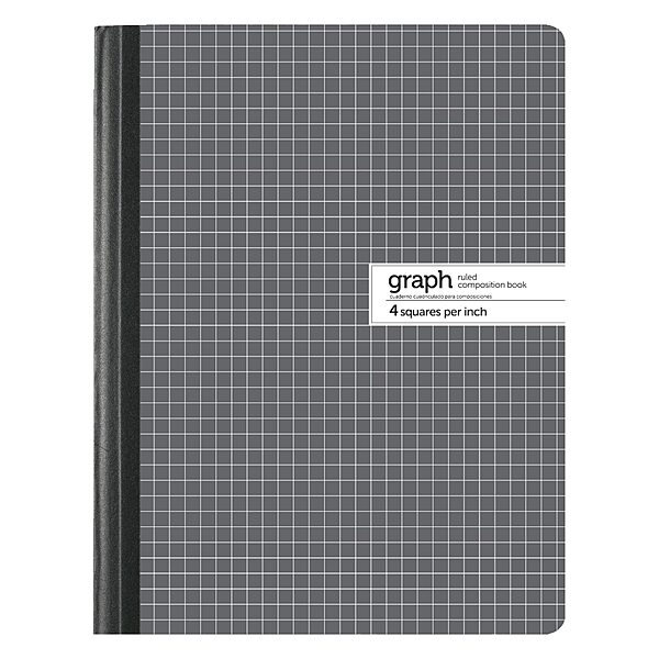 Office Depot Marble Quad Composition Book, 7 1/2in. x 9 3/4in., Quadrille Ruled, 100 Sheets, Black/White, 09926-09021
