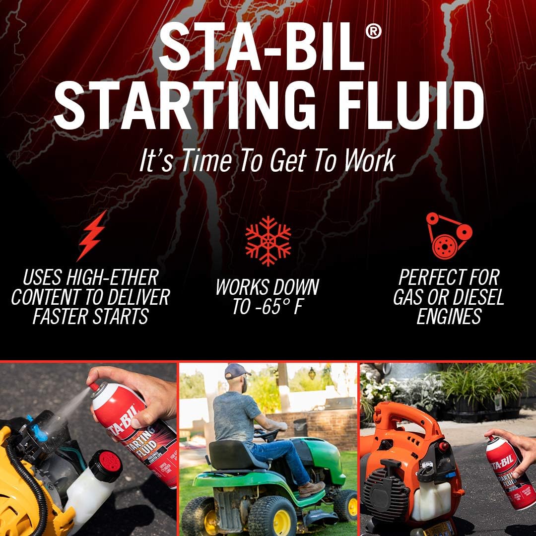 STA-BIL Starting Fluid - Prolongs Starter Life - Upper Cylinder Lube - for Gasoline and Diesel Engines