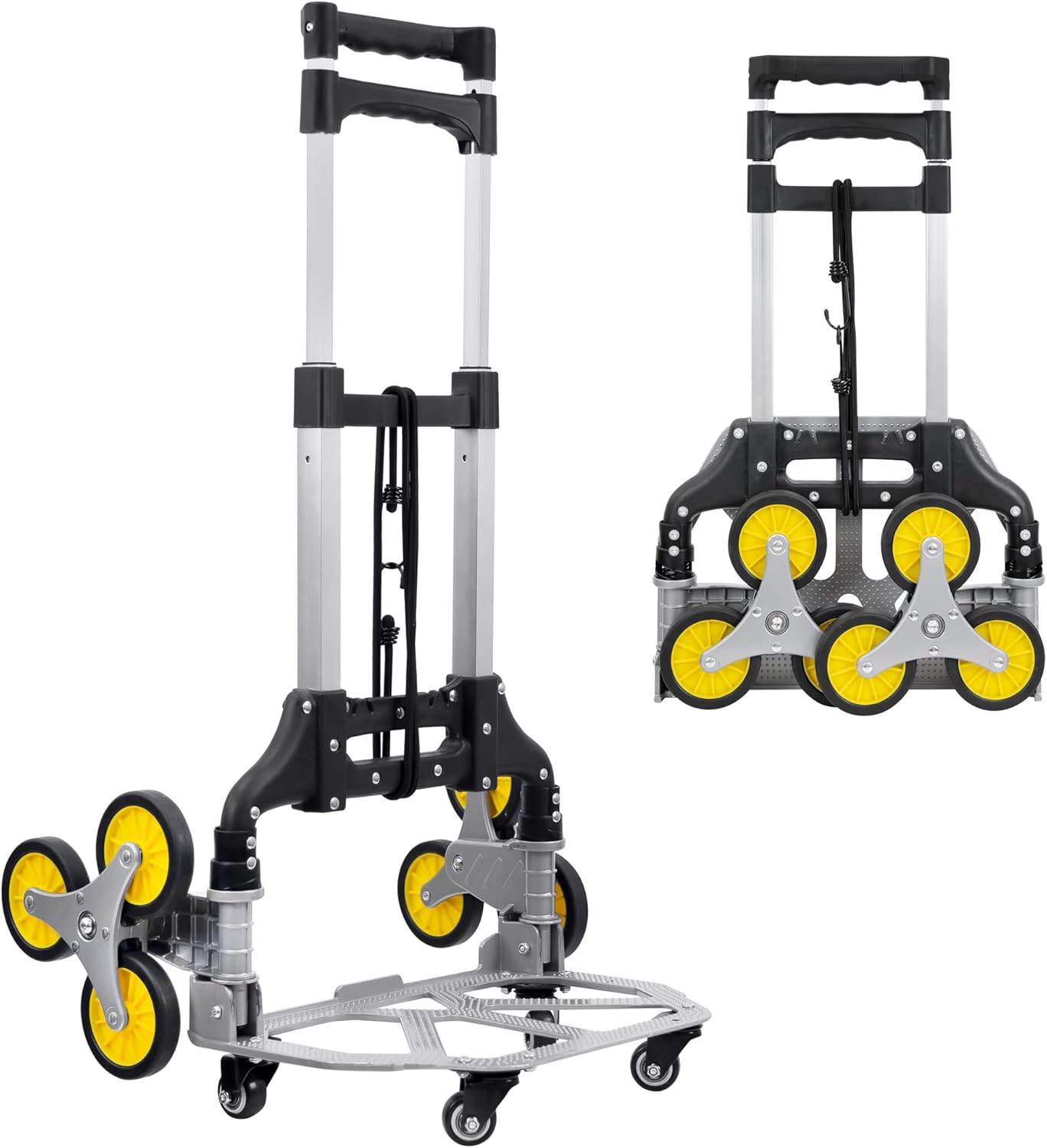 Mount-It! Stair Climber Dolly, 3 Wheel Stair Climbing Hand Truck with Folding and Telescoping Handle