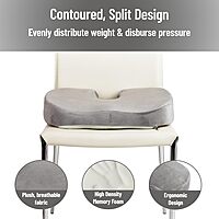 Mind Reader Memory Foam Seat Cushion with Air-Cloud Technology, Ergonomic Pressure Relief for Office Chair, Car