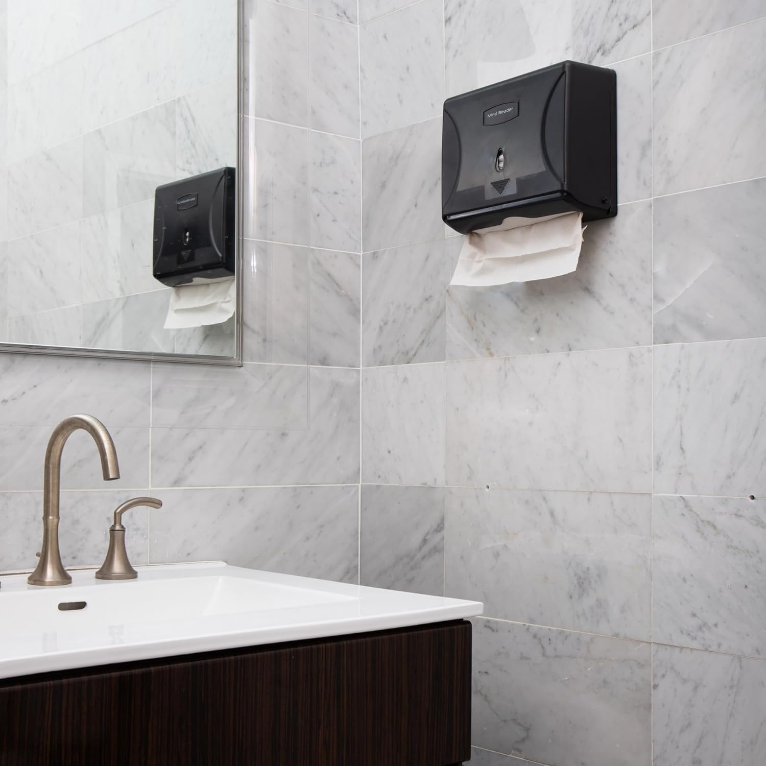 MIND READER Wall-Mounted Multi-Fold Paper Towel Dispenser
