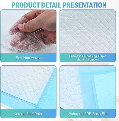 protectores de mesa y cama desechables a prueba de fugas, tela no tejida suave protectores de mesa y cama desechables a prueba de fugas, tela no tejida suave