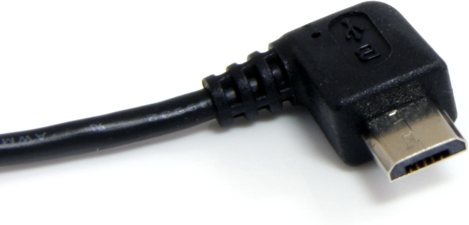 StarTech.com 1 ft / 30cm Micro USB Cable - A to Right Angle Micro B - USB Type A (M) - 90 Degree Micro-USB Type B (M)