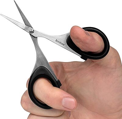 Kershaw Skeeter 3 Precision Fine Tip Scissors, Professional Grade for Fly Tying and Trimming (1216), Black, Regular