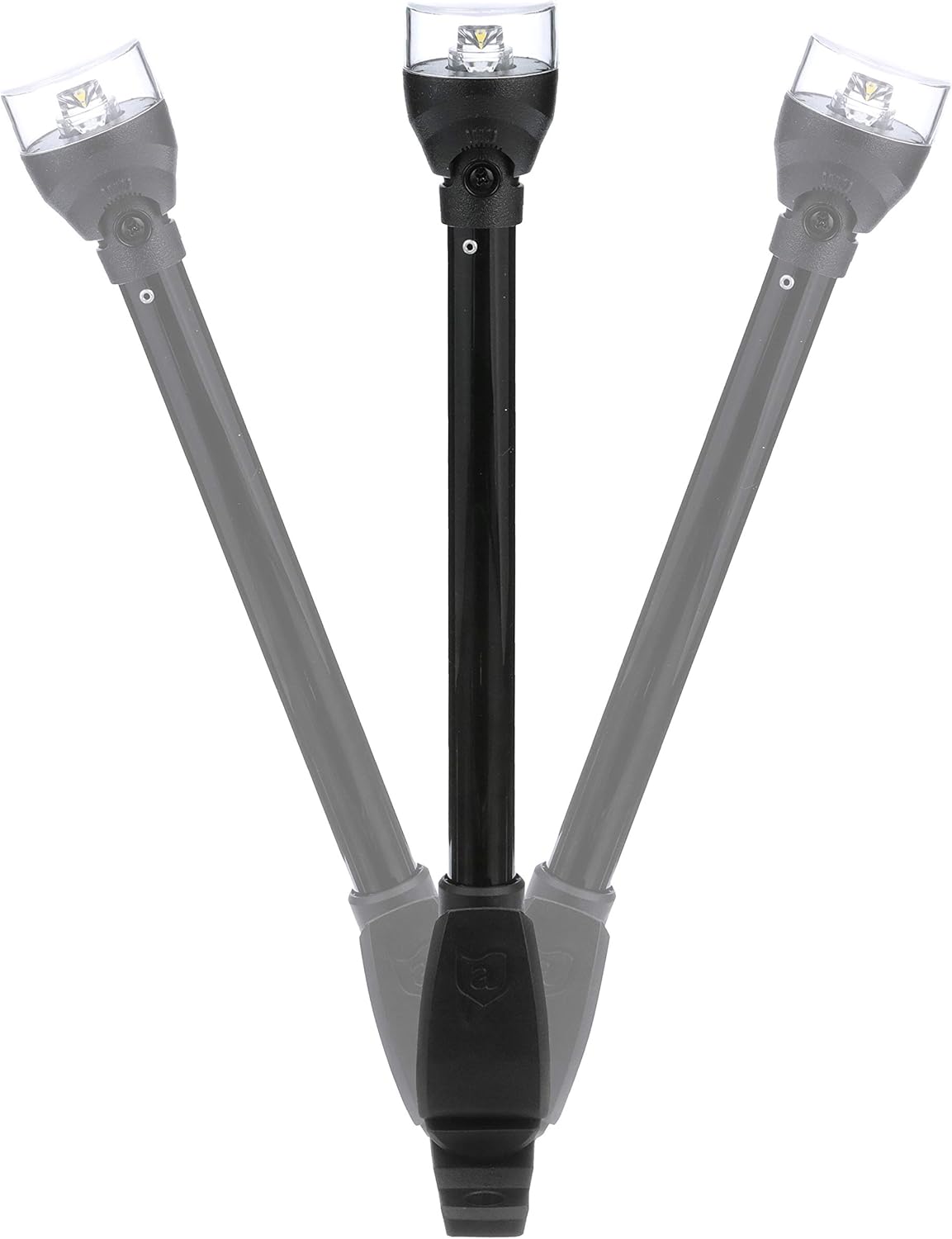 Attwood 5558-P12A7 All-Round LED Fold Down Navigation Light Black Base, 12-Inch