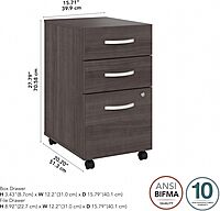 Bush Business Furniture Studio C 3-Drawer Mobile File Cabinet
