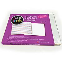 Dowling Magnets Magnetic Dry-Erase Boards – Double-Sided Ruled/Blank – 12" Long x 8.75" Wide – Pack of 5. (735206), White