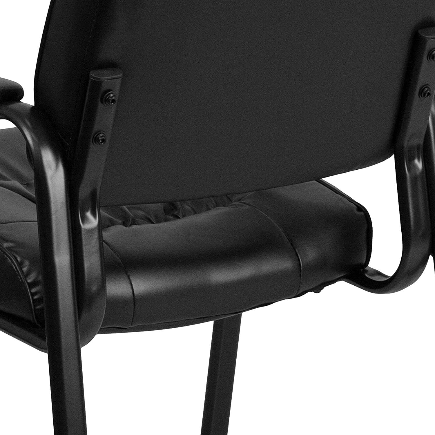 Flash Furniture Haeger LeatherSoft Tufted Executive Reception Chair with Padded Armrests