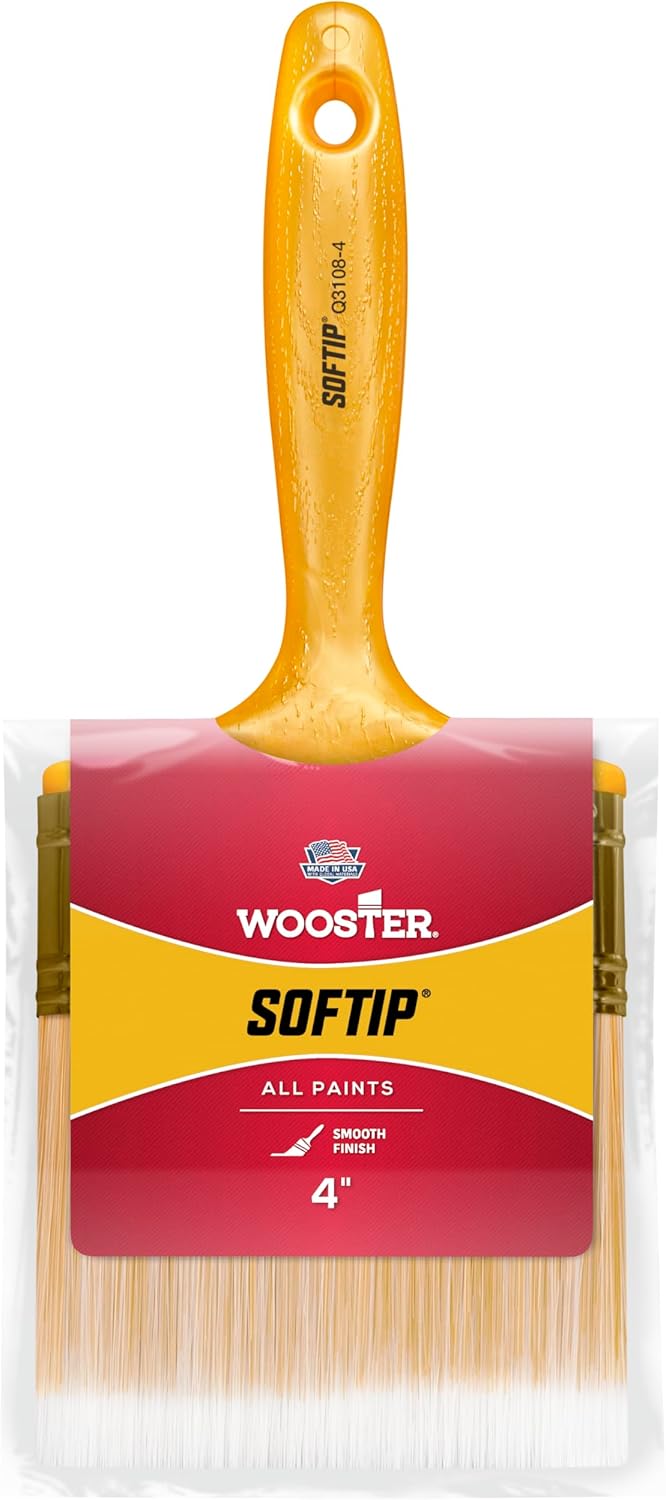 Wooster Brush Q3108-4 Paintbrush Softip, 4 inches, White