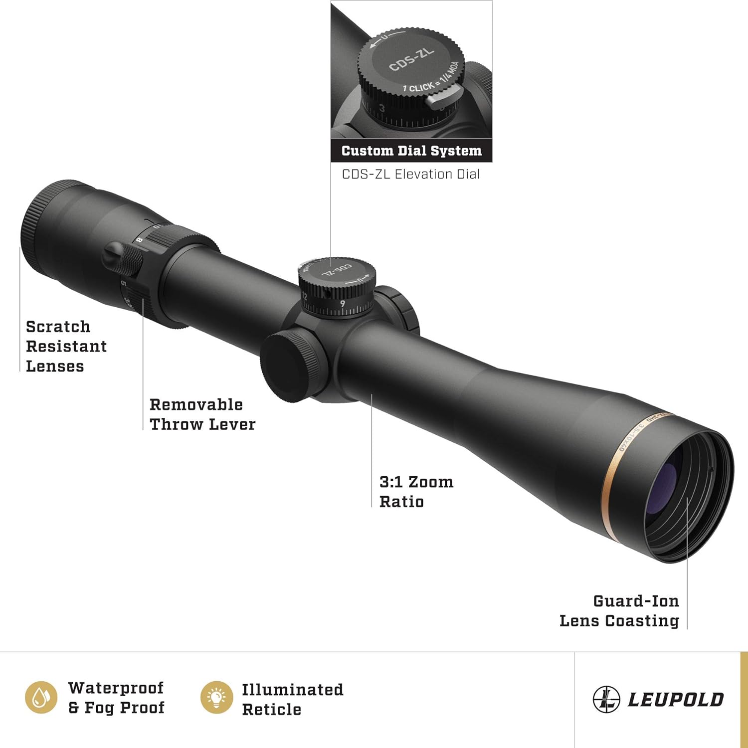 Leupold VX-3HD Riflescope with CDS-ZL ZeroLock Dial