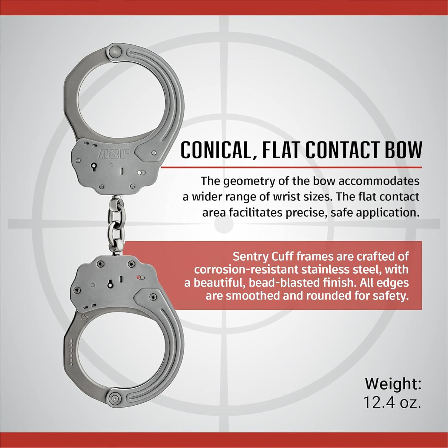 ASP Sentry Handcuffs, Professional Grade with Stainless Steel Frames, Forged Steel Bows, Dual-Sided Keyways