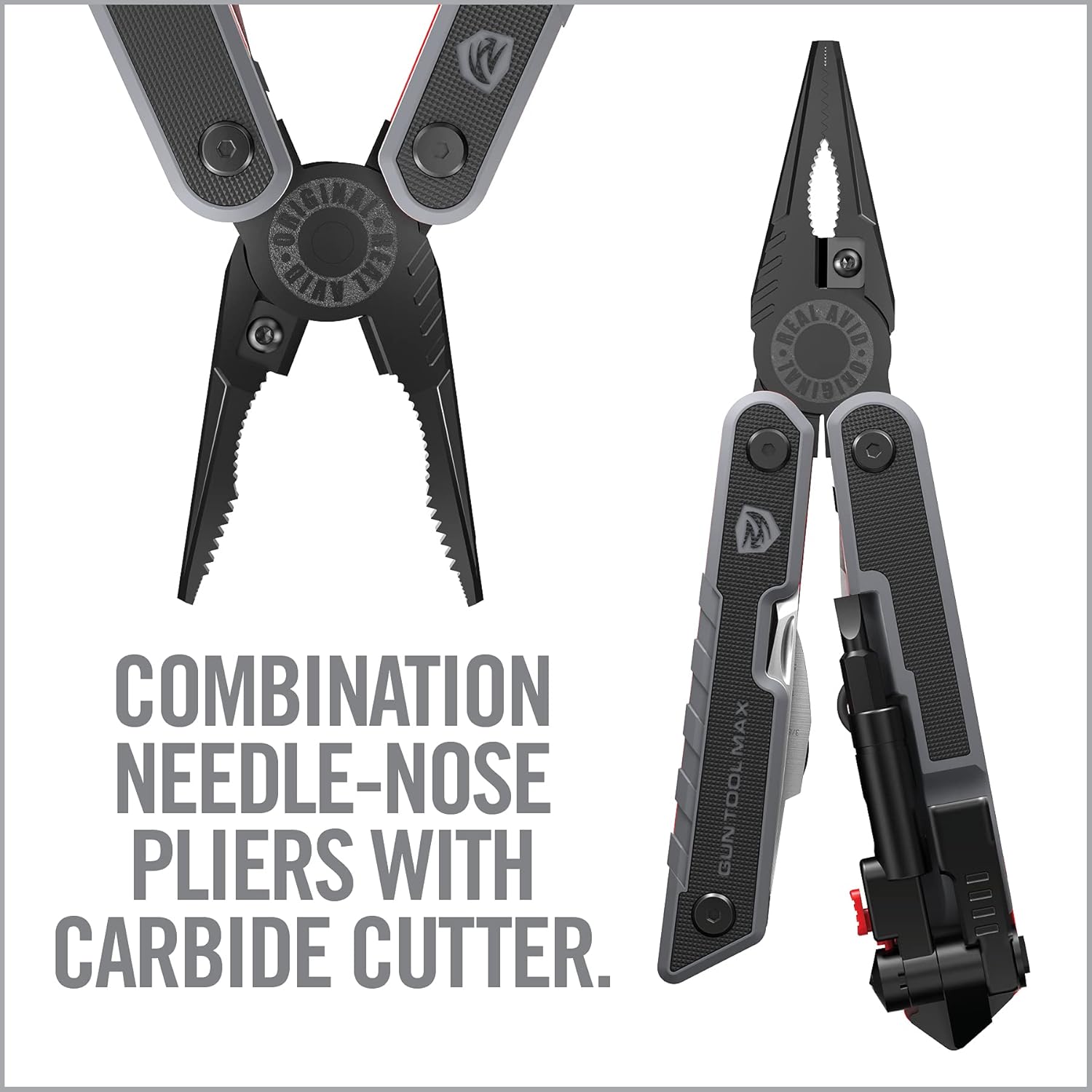 Real Avid Gun Tool Max, 37-in-1 Multitool for Gunsmithing, Includes Pliers, Wire Cutters, Knife Blade
