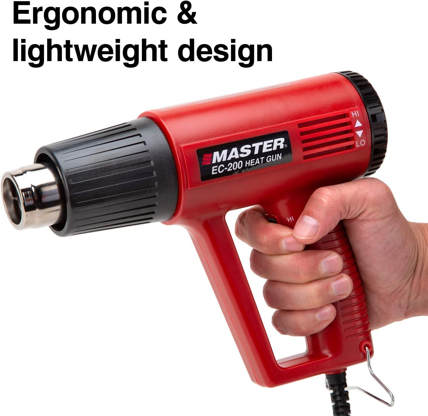 Master Appliance EC-200 Variable Temperature Heat Gun, Hot Air Gun, 120V, 10 Amps, 1200W, for shrink wrap, wire connectors