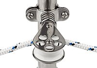 Schaefer 3 Series Stanchion Furling Lead Block with Spring, Stainless Cage, Delrin Ball Bearing Sheave,grey