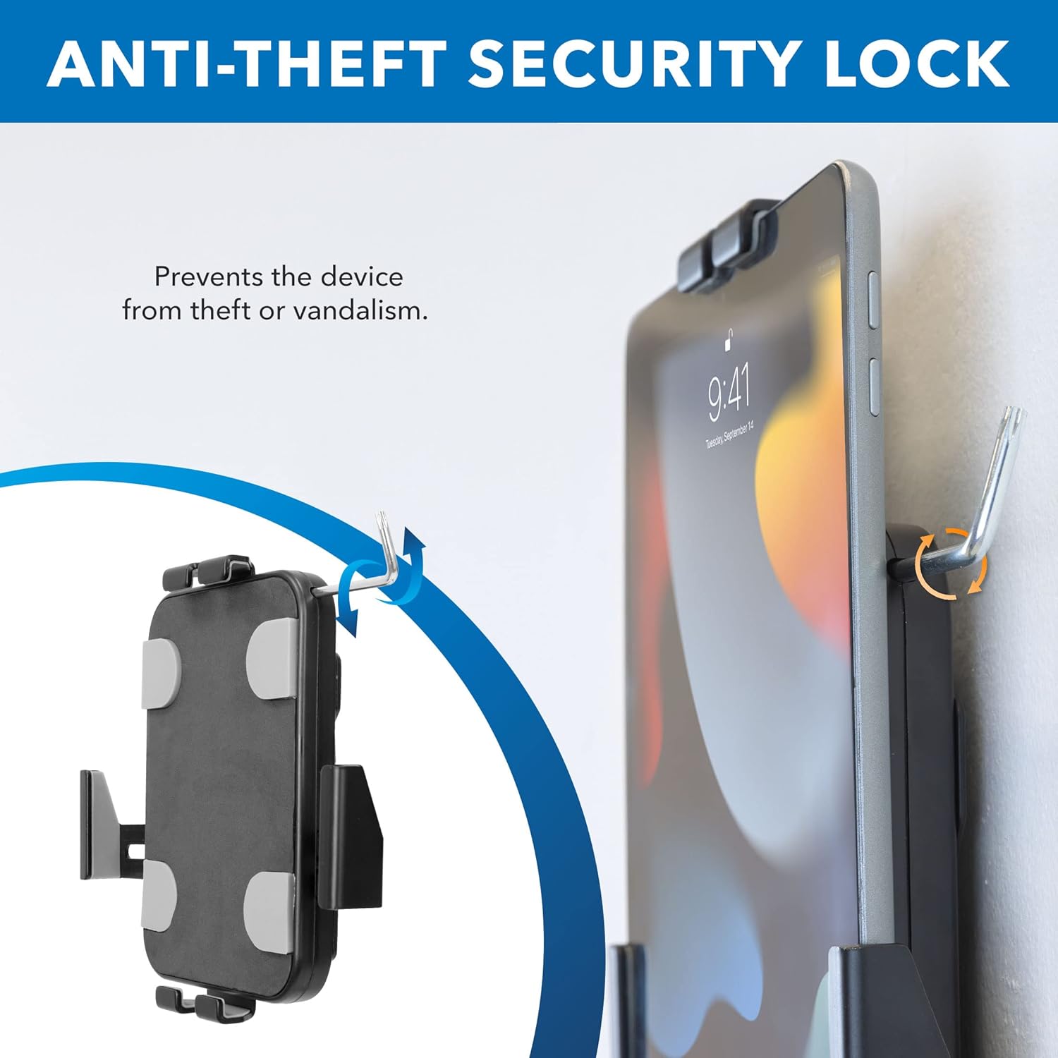 Mount-It! Anti-Theft Tablet Wall Mount | Universal Fit Tablet Kiosk Compatible with 7.9" to 11" Ipad and Samsung Tablets