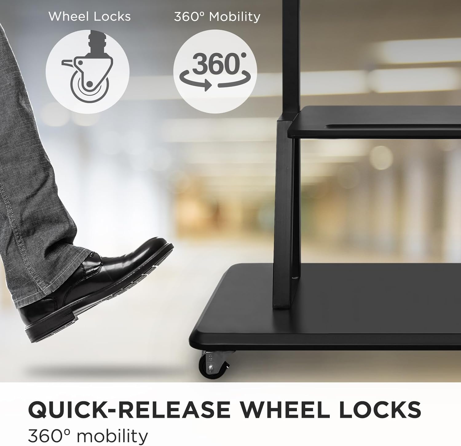 ViewSonic VB-STND-001 Universal Display Cart for 55 to 86 inch Screens up to 265 lbs