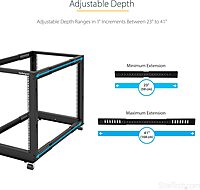 StarTech.com 4-Post Mobile Open Frame 19in Server Rack
